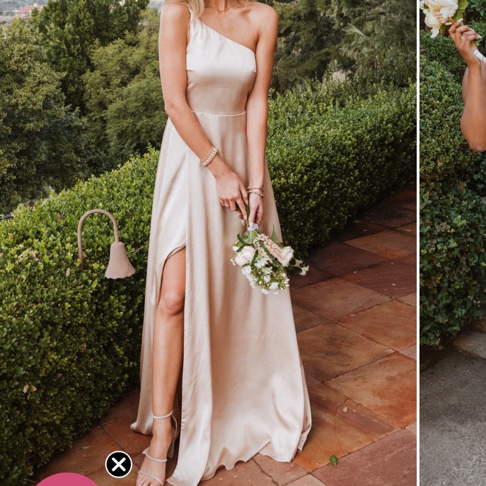 Show Me Your MuMu One Shoulder gold Dress
